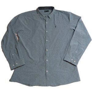 William Murray‎ Golf Button Down Shirt Mens XXL Blue Performance Stretch Golf